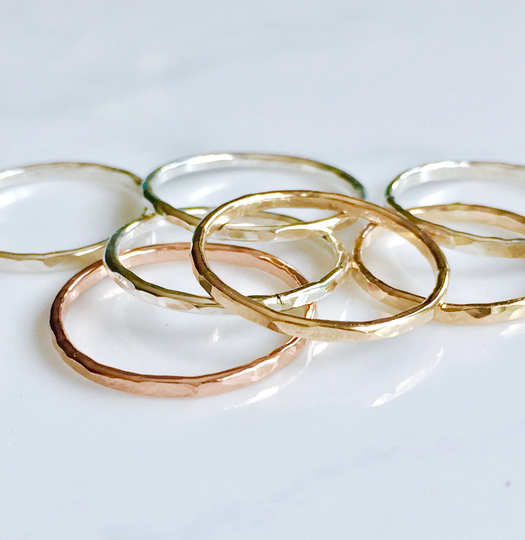 stackable Rings-Hammered