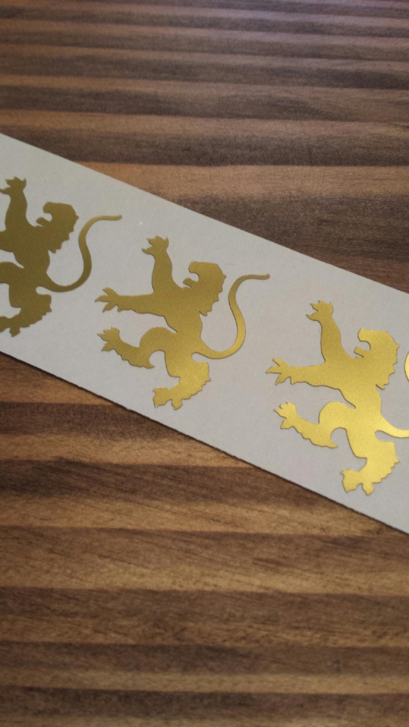 Rampant Lion Stickers/Gift Wrapping /Rampant Envelope /Scrap Booking Stationary