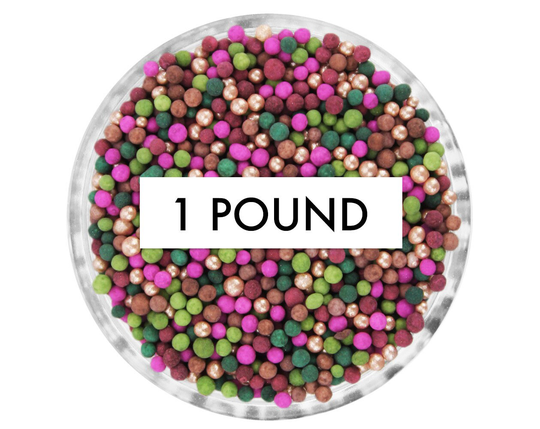 Enchanted Forest Non-Pareils Blend 1 lb - Our Enchanted Forest Blend Is A Mix in Burgundy, Green, Brown, Fuchsia, & Rose Gold