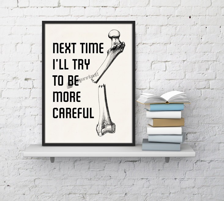 Wall Art Print Be Careful Typography Anatomy Wall Ska055Wa4
