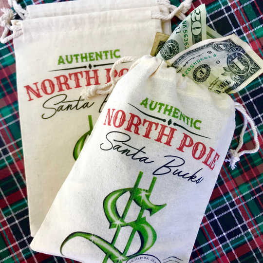 Personalized Christmas Money Bags, Gift Ideas, Gift Giving, Teenager, Dollar Sign Favor Bags, Stocking Stuffer, Cash Gift, Santa Bucks