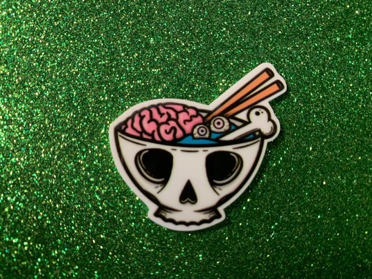 5Pc. Gothic Ramen Noodles, Pho, Skulls, Sushi, Resin, Planar Flatback, Cabochon, Bow Center, Flat Back, Asian Faux Food, Soup, Pastel Goth