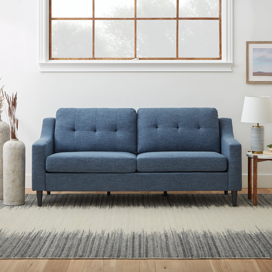 Brookside Ellen Modern Navy Polyester/Blend Sofa in Blue | BS0008SOF00NV