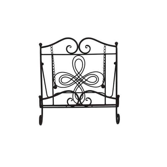 Benzara Scroll Work Design Metal Cook Book Stand, Copper Black | C482-MTL0014
