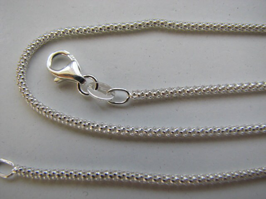 28 Inch Sterling Silver 2mm Popcorn Chain With Lobster Clasp