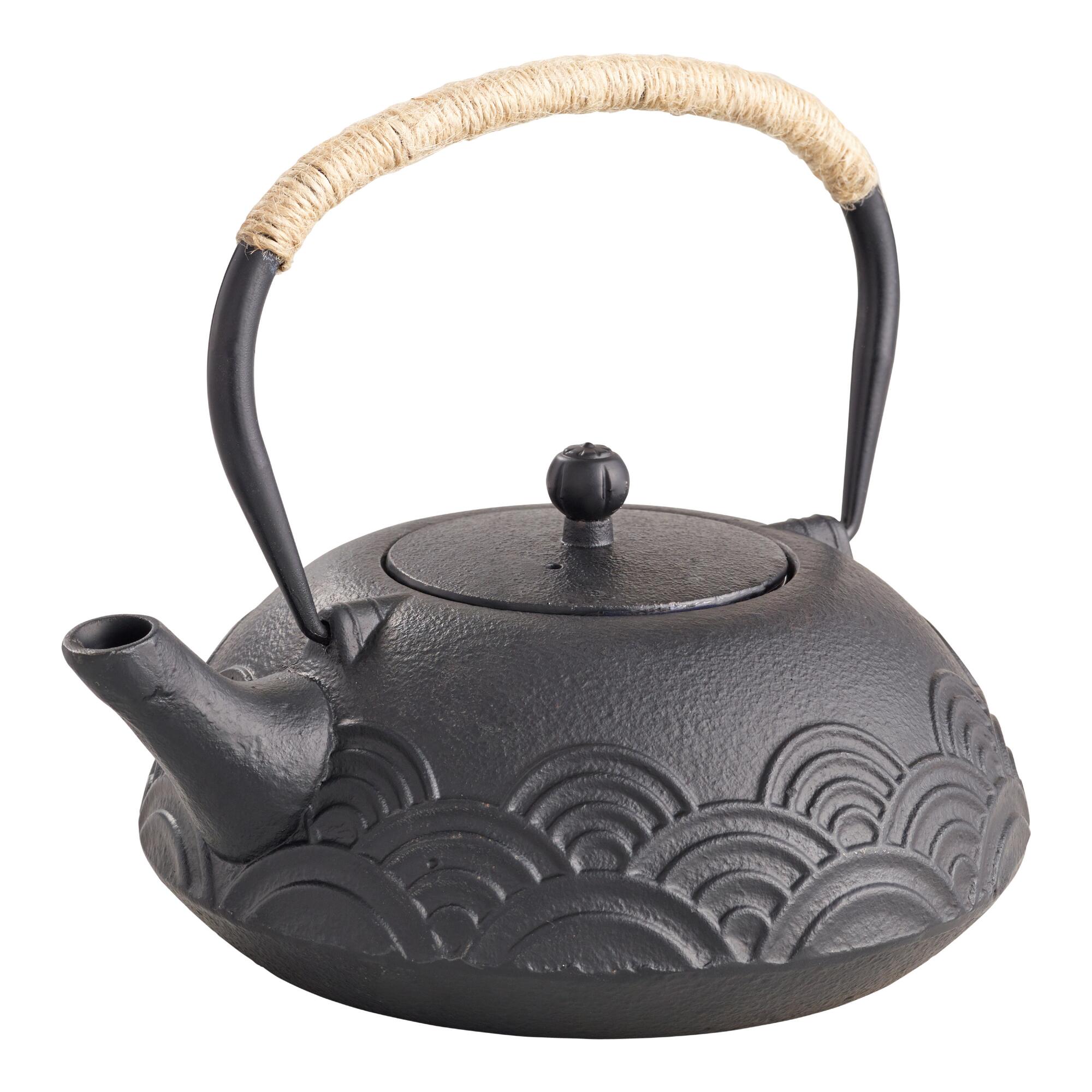 Cast Iron Wave Teapot with Fiber Wrapped Handle by World Market
