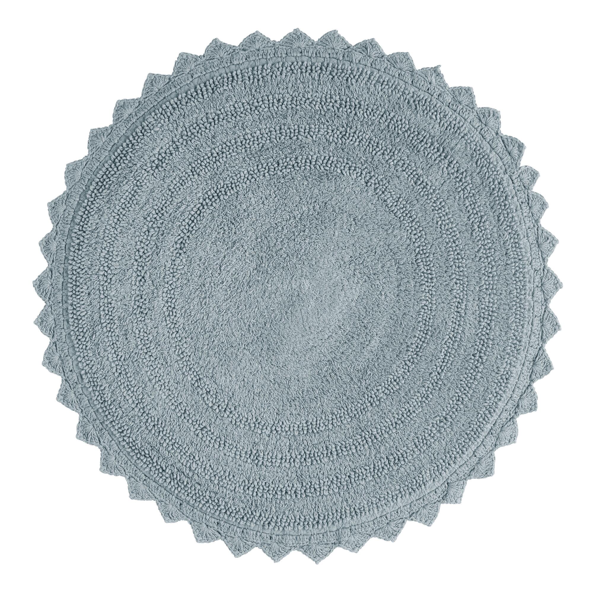 Round Chambray Cotton Bath Mat: Blue by World Market
