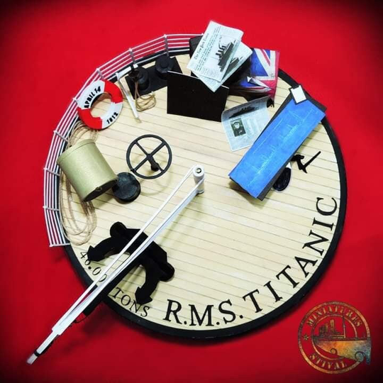 Handcrafted Artwork Rms Titanic Diorama, Extremely Detailed, Limited Number Available