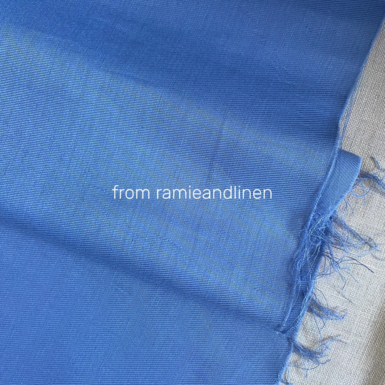 Linen Fabric, Solid Color, Blue Heavy Cotton Blend Twill Half Yard By 57" Wide