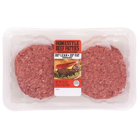 Kroger Homestyle Beef Patties 80% Lean - 19.2 oz