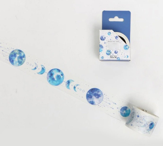 Planets Washi Tape, Galaxy Japanese Masking Watercolor, Celestial, Planet, Space, Astrology, Sky, Solar System
