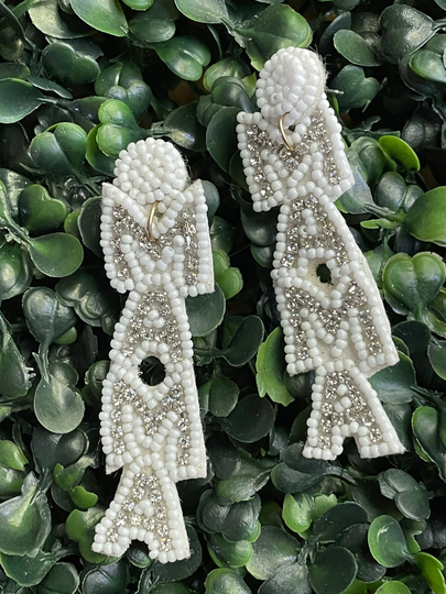 Mama Earrings/ Mother's Day/ New Mom/ Momma Beaded Statement Jewelry/Dangle Earrings
