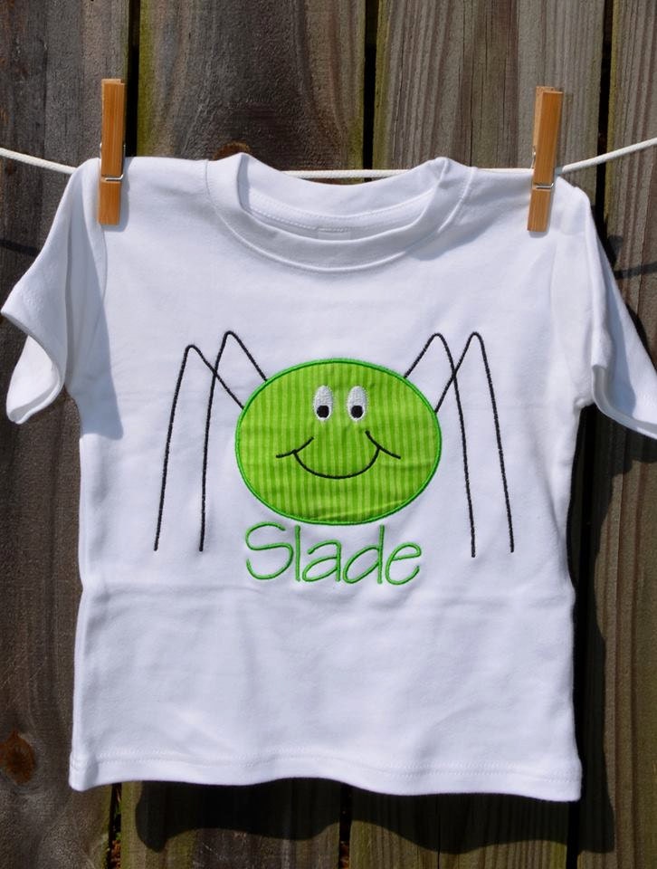 Personalized Halloween Spider Applique Shirt Or Bodysuit For Boy Girl