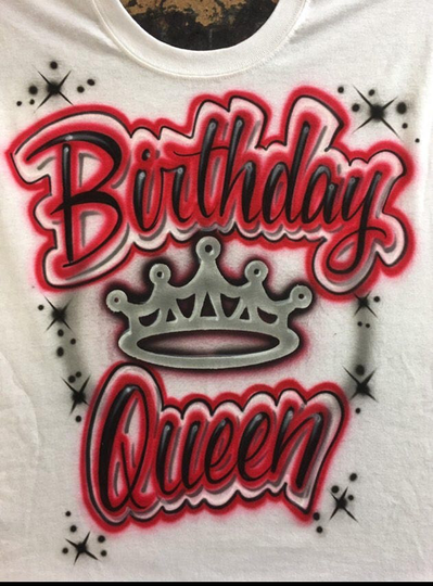 Airbrush Hip Hop 80's 90's Birthday Queen Size S M L Xl 2Xl 3Xl Retro Party Airbrushed T-Shirt