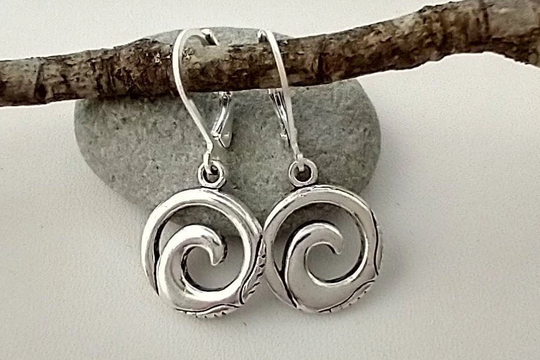 Tiny Wave Earrings, Simple Earrings