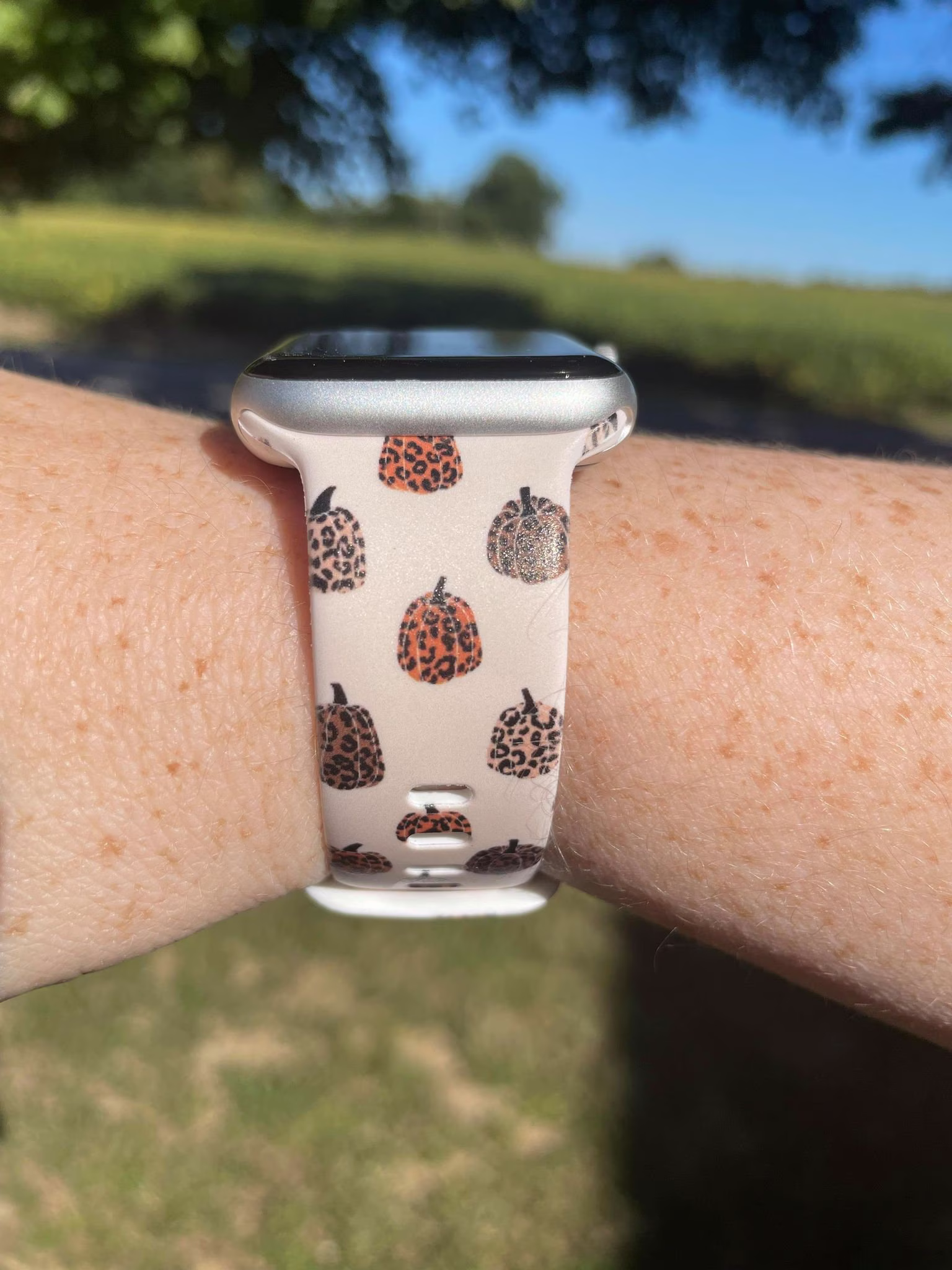 Leopard Pumpkin Watch Band Compatible With Apple Samsung Garmin
