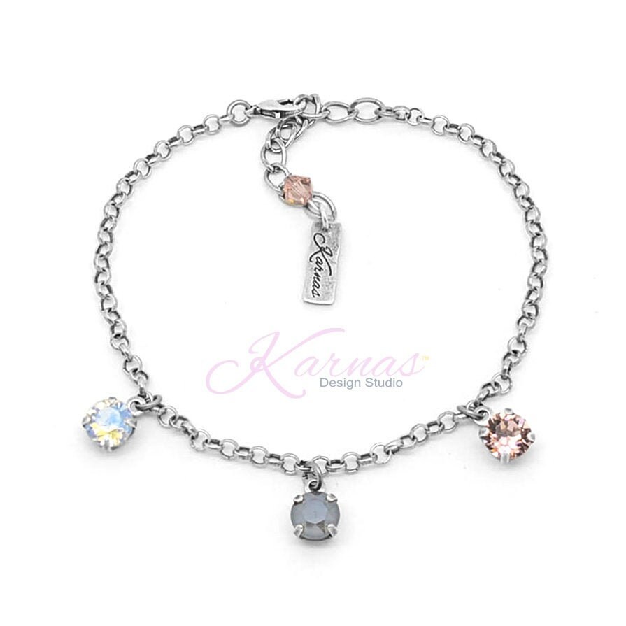 Calm & Cool 8mm Anklet Made With Genuine Crystal Choose Your Finish Karnas Design Studio Free Shipping