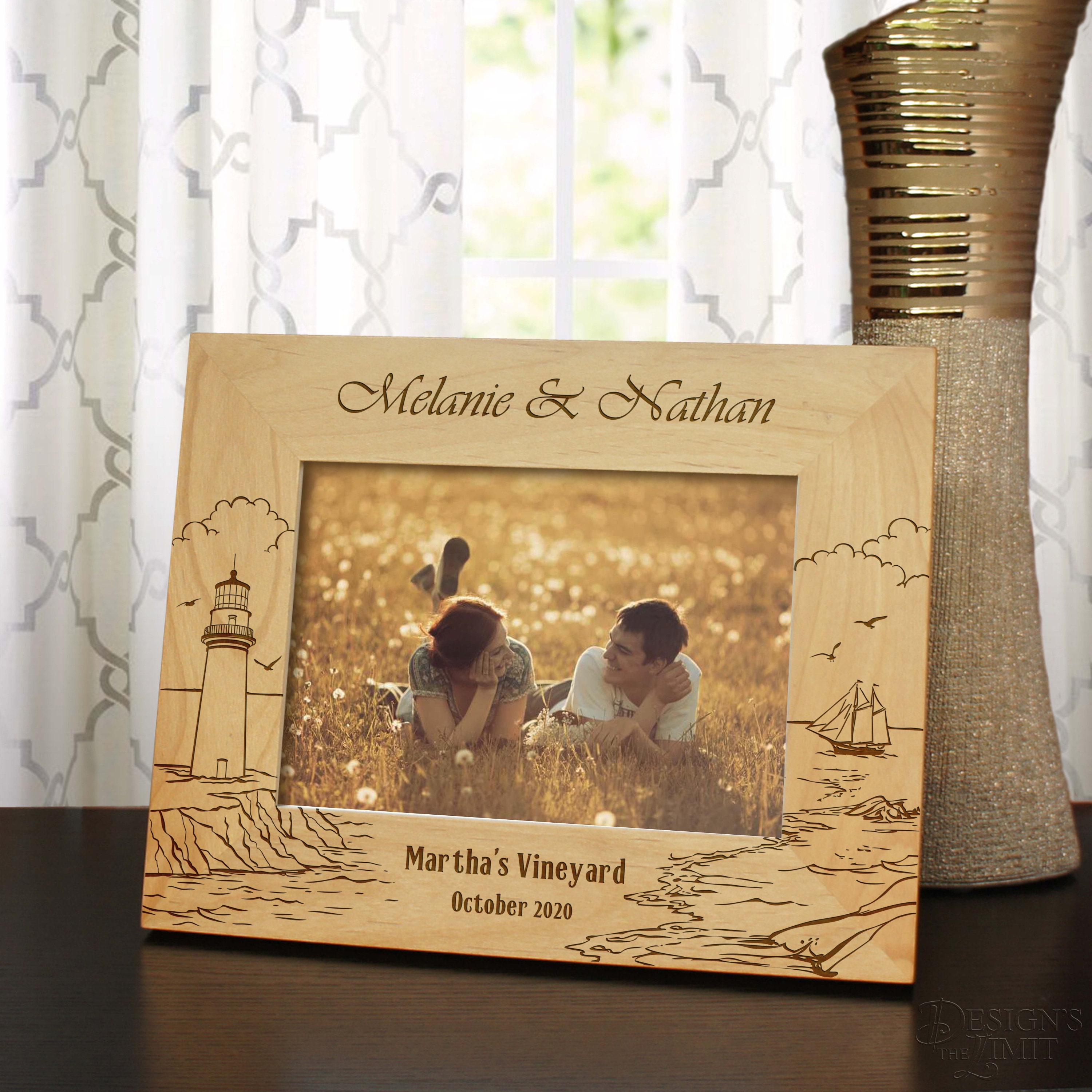 Mariner Inspired Personalized Picture Frame With Your Text & Choice Of Any Font From Our Selection | Select Size & Orientation