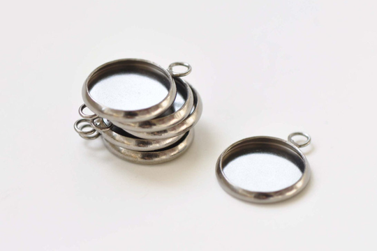 10 Pcs Gunmetal Black Pendant Tray Blank Base Settings Match 10mm/12mm/14mm/16mm/18mm/20mm/25mm Cabochon