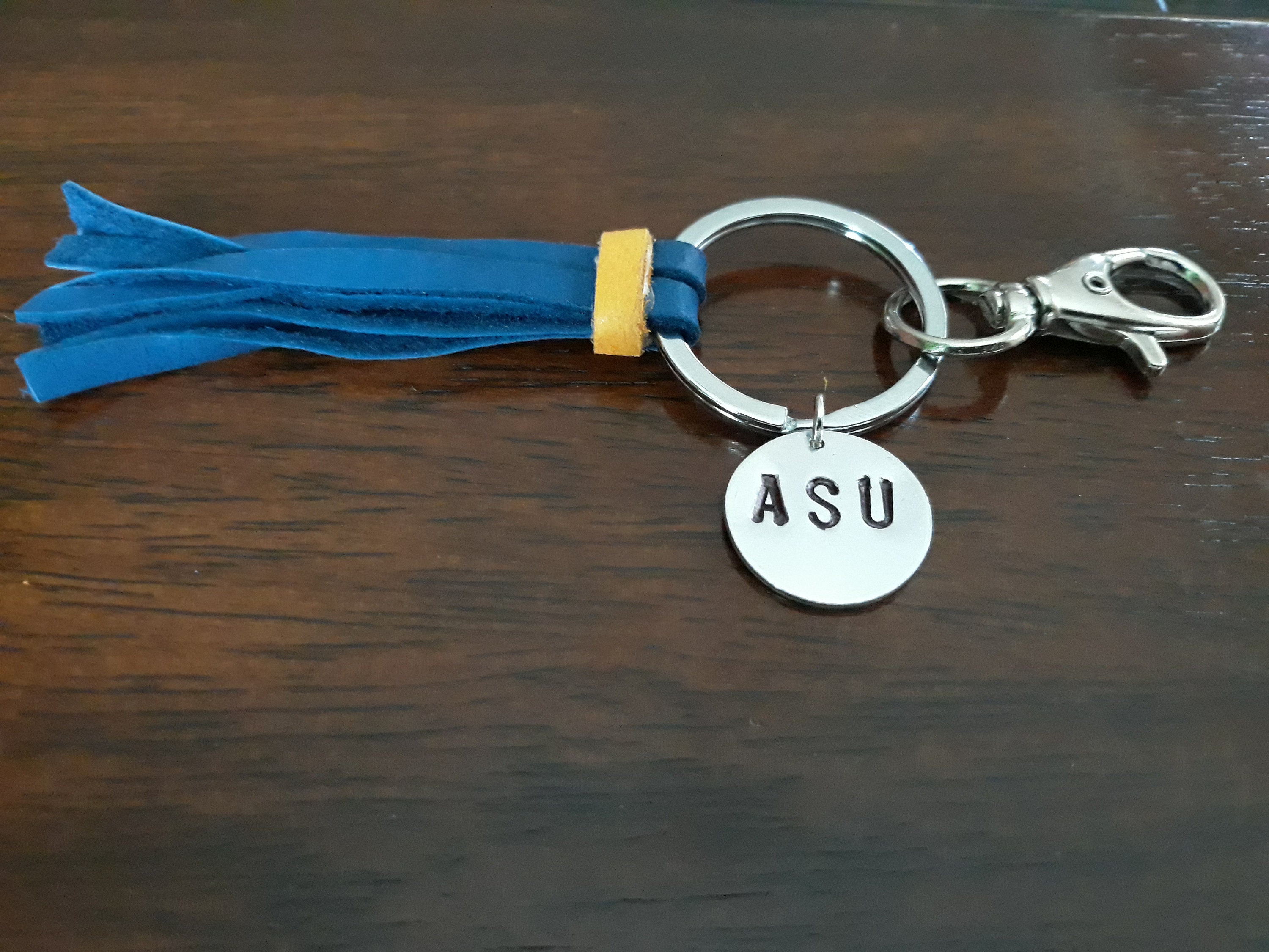 Albany State University Keychain , Stainless Steel Keychain, Rams College