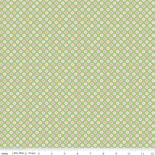 Cook Book Bubbles Granny Smith Yardage By Lori Holt For Riley Blake Designs | Sku #c11767-Grannysmith