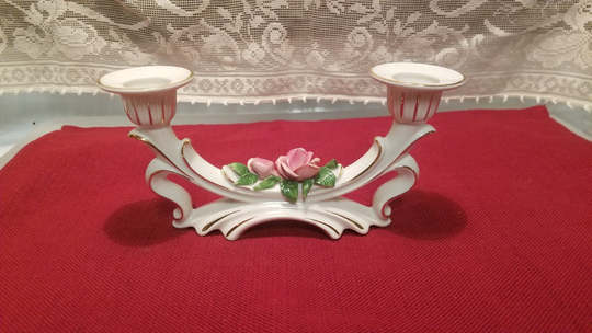 Vintage Original Dresden Candlestick Holder Capodimonte Style