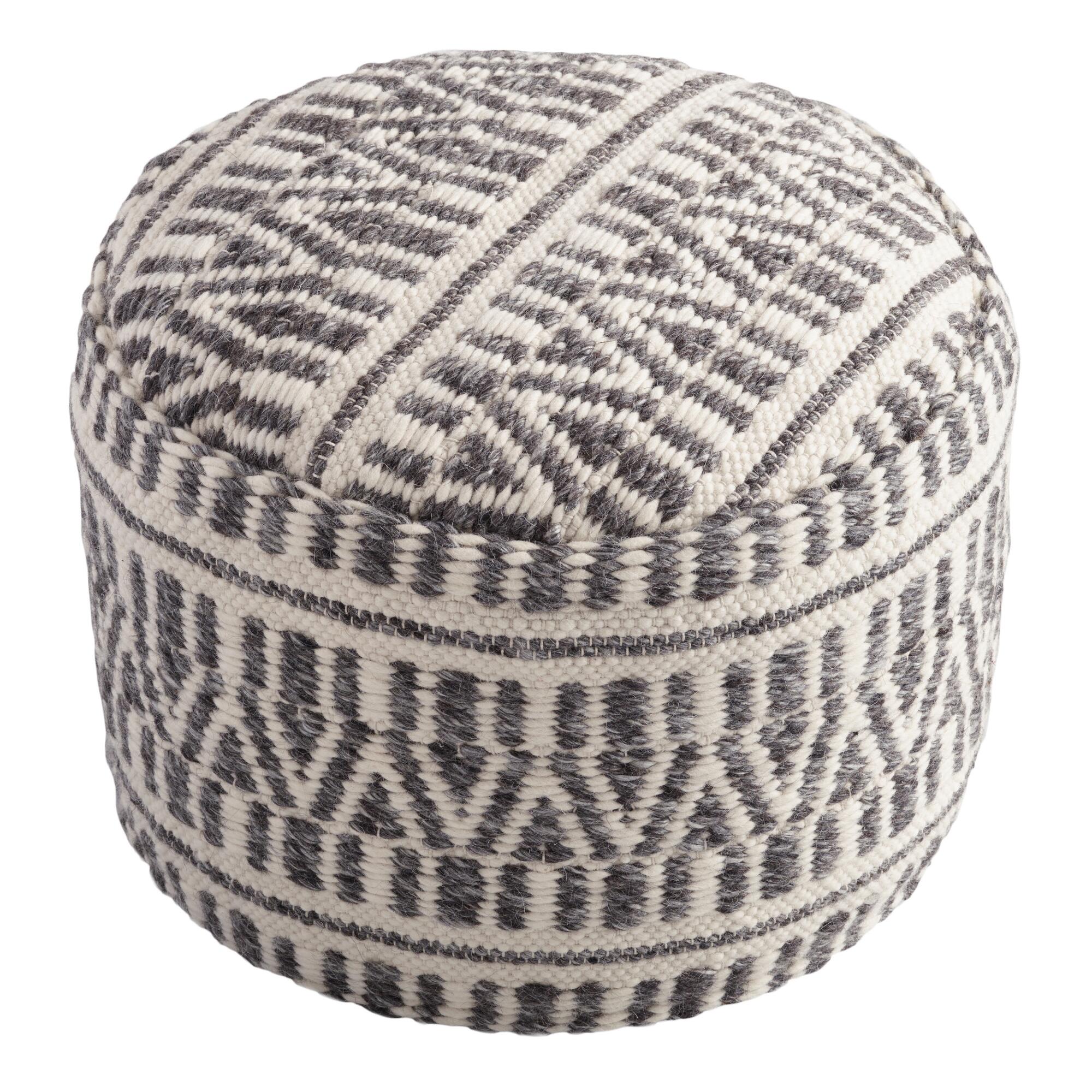Woven Textured Floor Pouf by World Market