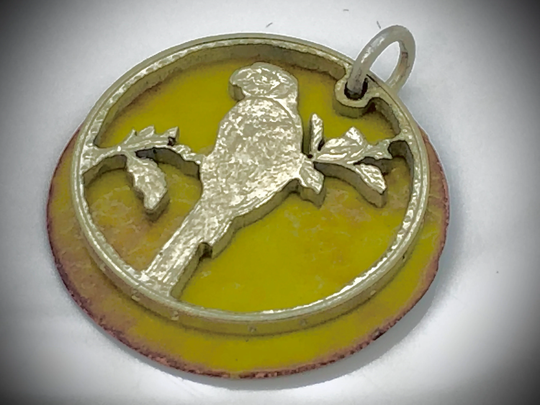 Colorful Hand Cut Coin Charm Or Pendant