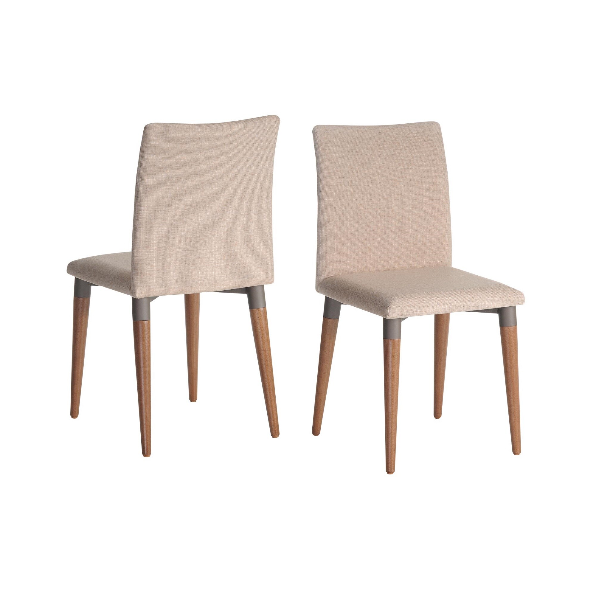 Manhattan Comfort Set of 2 Charles Contemporary/Modern Polyester/Polyester Blend Upholstered Dining Side Chair (Wood Frame) in Brown | 2-1011452