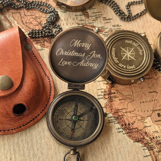 Compass Engraved, Personalized Gifts, Baptism Presents, Gift For Godson, Functional