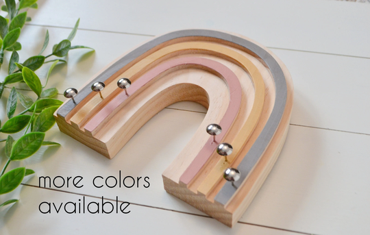 Rainbow Necklace Holder For Girls, Wooden Kids Hanger, Jewelry Gift Daughter, Organizer
