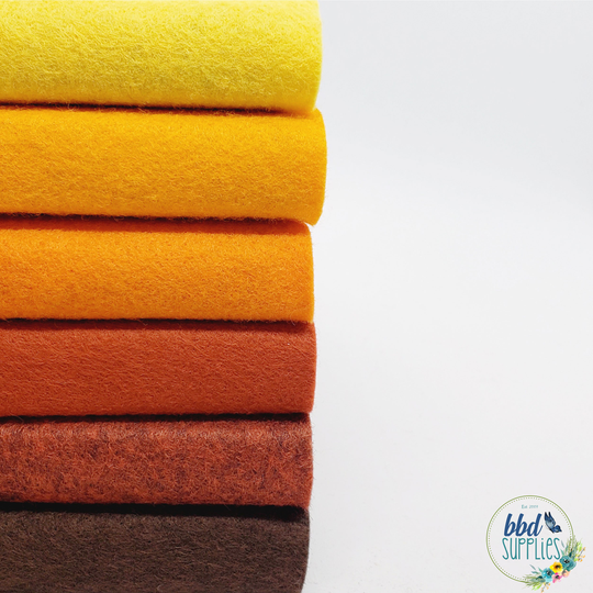 Wool Blend Felt Sheets Collection | Sunflower Fields Colors 6 Sheets You Choose Size