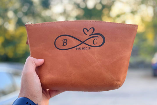 Makeup Bag, Cosmetic Leather Custom Personalized Organizer, Purse, Gift