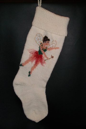 Sugar Plum Fairy Spice 2023 Custom Order One Elegant Heirlooms Hand Knitted Stocking