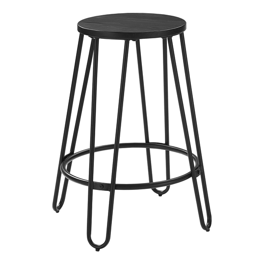 Black Steel and Elm Backless Adan Counter Stools Set of 2 - Metal by World Market
