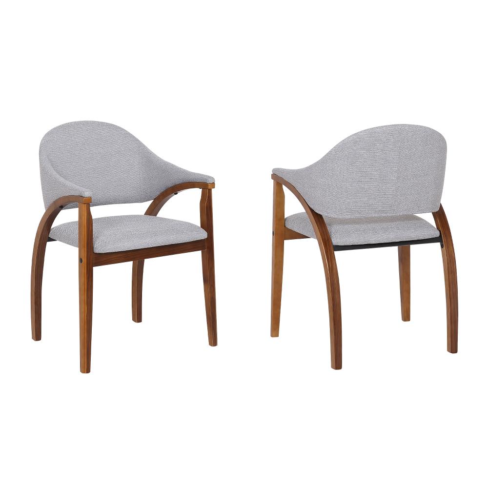 Armen Living Meadow Contemporary/Modern Polyester/Polyester Blend Upholstered Dining Arm Chair (Wood Frame) in Gray | LCMWCHWAGR