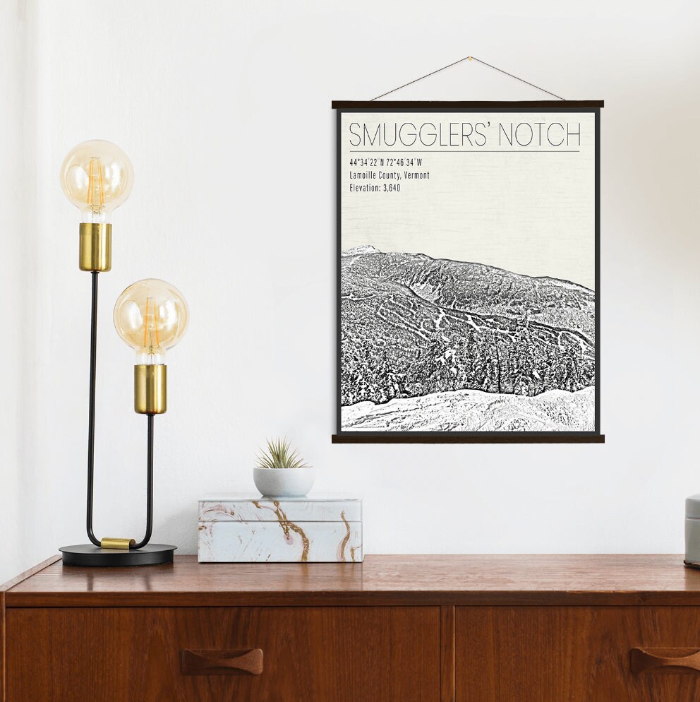 Smugglers' Notch Vermont Ski Resort Print | Hanging Canvas Of Printed Marketplace