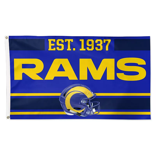 WinCraft Los Angeles Rams 3' x 5' Established 1-Sided Deluxe Flag, Multicolor