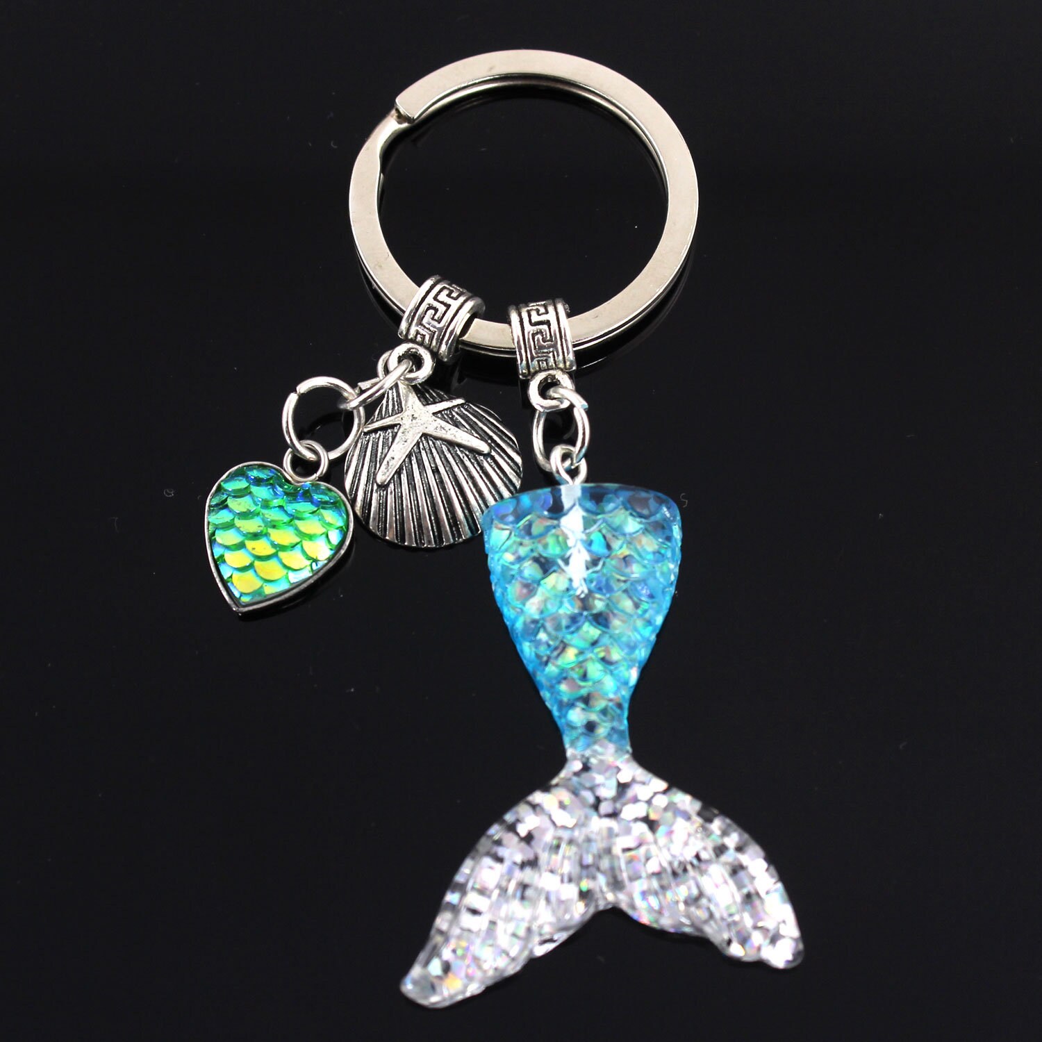 Mermaid Party Favors, Mermaid Favor, Gifts, Shell Keychain Gift, Tail, Heart-Shaped Scales