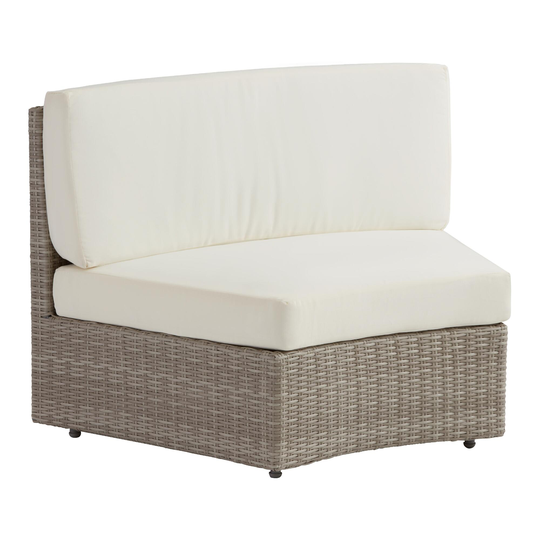 Gray All Weather Napoli Outdoor Patio Armless Chair Set of 2 - All-Weather Wicker by World Market