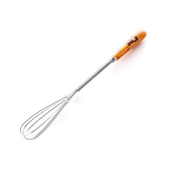 Stainless Steel Egg Beater Manual Mixer Cream Stirrer Blender Kitchen Gadget - orange