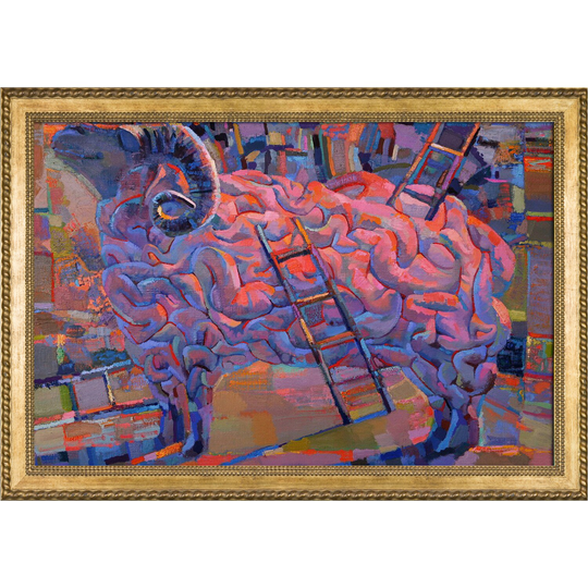 ArtistBe A Brain Is Ram Alexey Rubanov Framed 28.75-in H x 40.75-in W Animals Print on Canvas | 688576519715