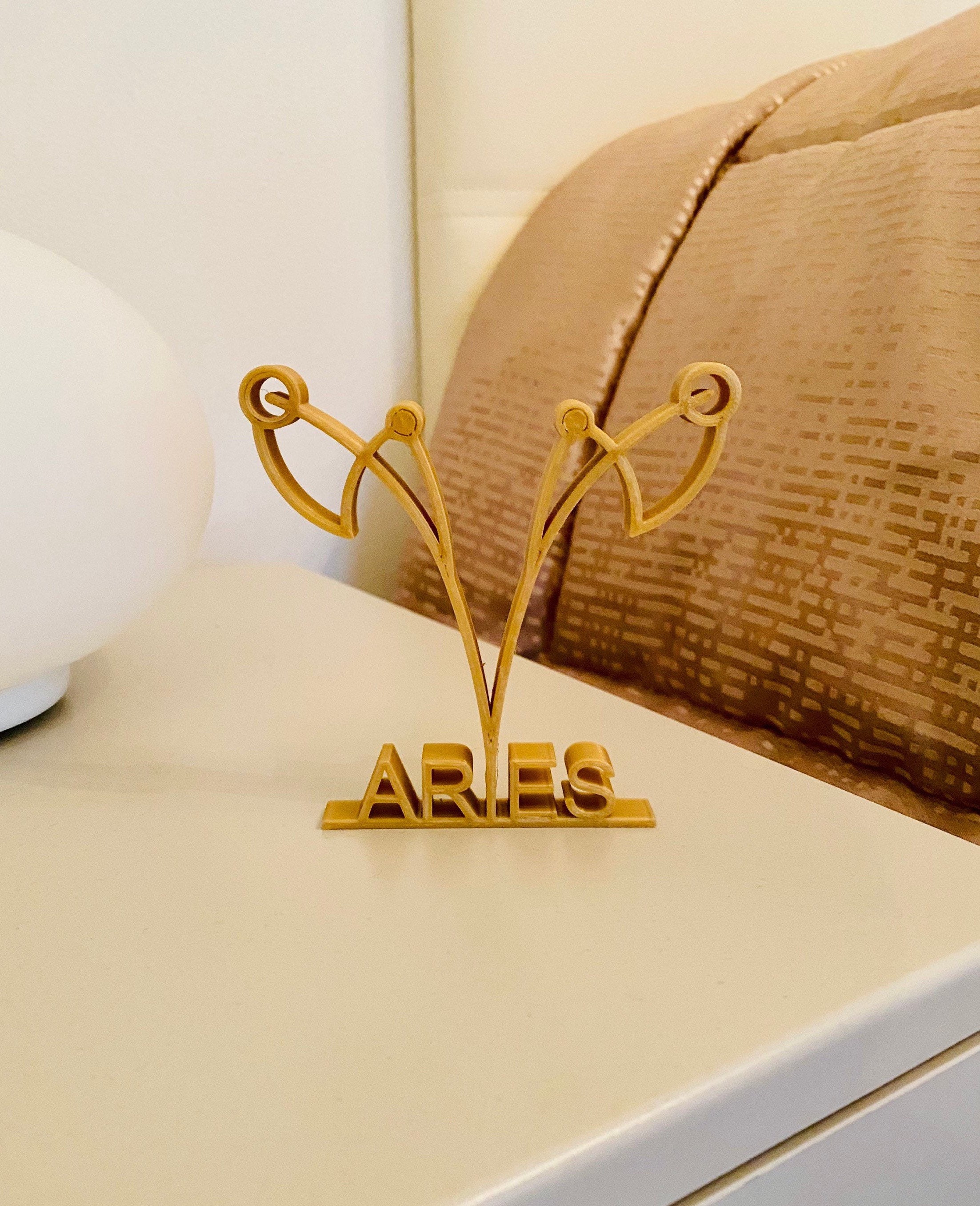 Zodiac Symbol Figure, Aries, Ram Free Standing , Minimalist Art Sculpture, Astrology, Home Decor, Shelf Sitter, Tabletop Gifts, 3D Printed