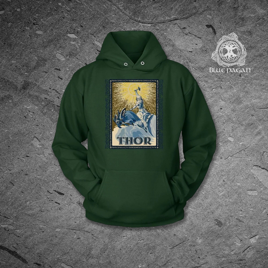 Thor Norse Viking Hoodie, Pagan Clothing, Scandinavian Vikings, Mjolnir Hammer Sweatshirt, Nordic Mythology Mjollnir Gift, Valhalla