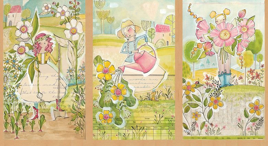 Blend Fabrics. Garden Girls. in The Panel - 2/3 Yard Panel Cori Dantini