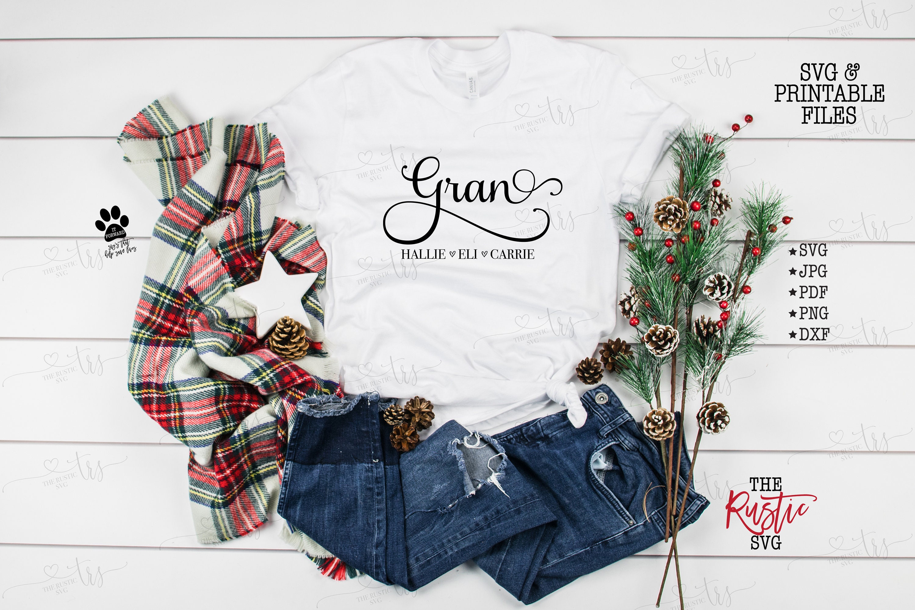 Custom Gran Svg, Shirt, Gift, Gift For Grandmother, Names Mother's Day Cricut, Jpg, Png, 006