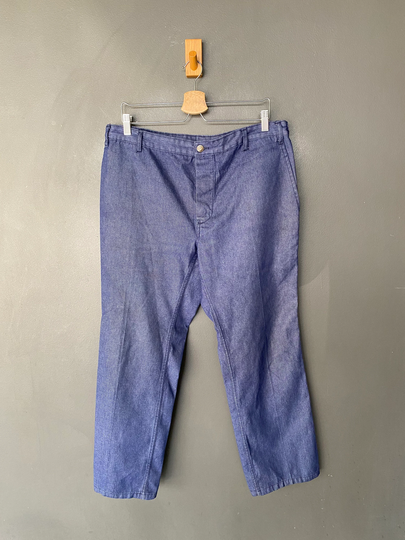 W37" French Denim Cotton-Blend Work Pants Workwear Trousers