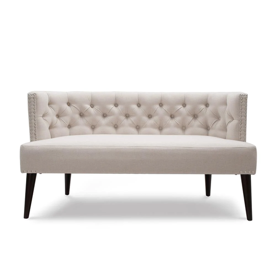 Jennifer Taylor Home Celine Modern Sky Neutral Beige Yarn Dyed Polyester/Blend Settee in Off-White | 61100-970