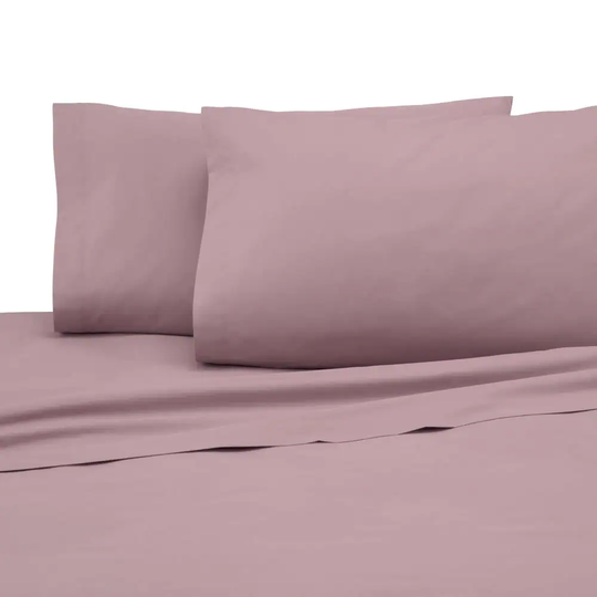 WestPoint Home Martex 225 Thread Count Sheet Twin 225-Thread Count Cotton Blend Dusty Rose Bed Sheet in Pink | 028828322098