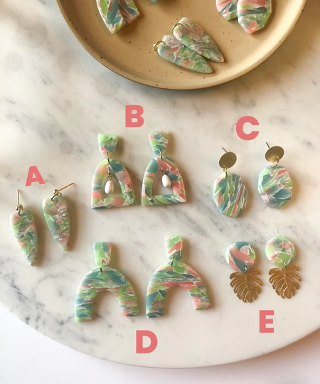 Sea Glass Collection | Polymer Clay Earrings Spring